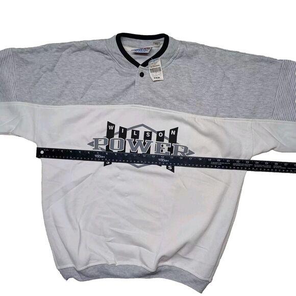Vtg Wilson Power Sports Sweatshirt Size L Pullover Gray White 90s Skater Indi - Picture 4 of 10